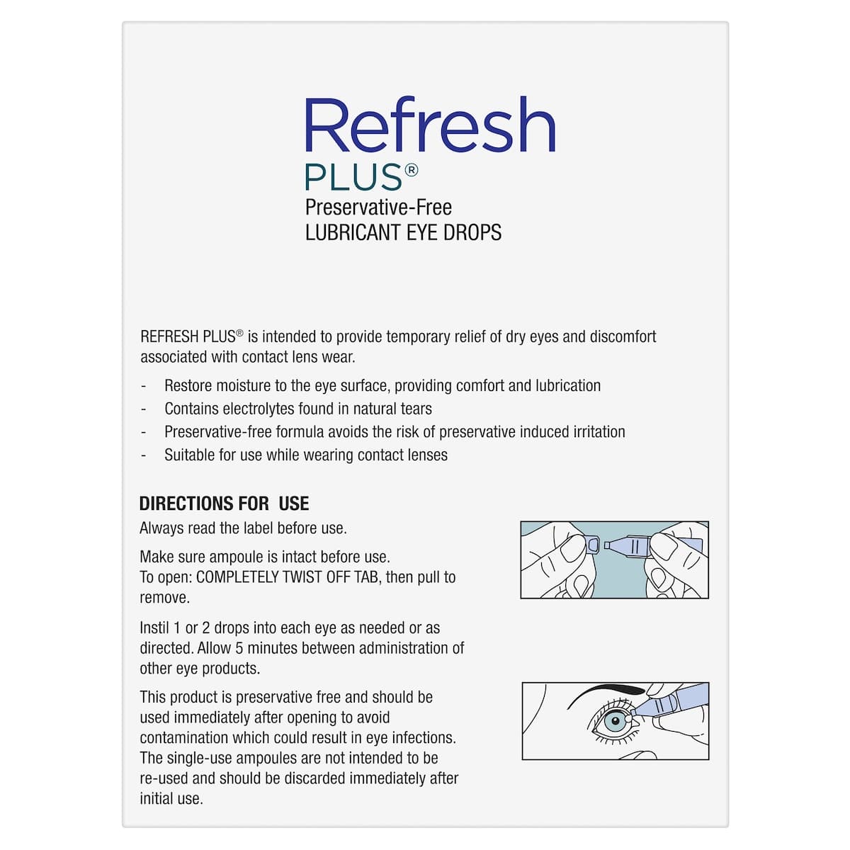 Thumbnail Refresh Plus Lubricant Eye Drops 0.4ml x 30 Vials