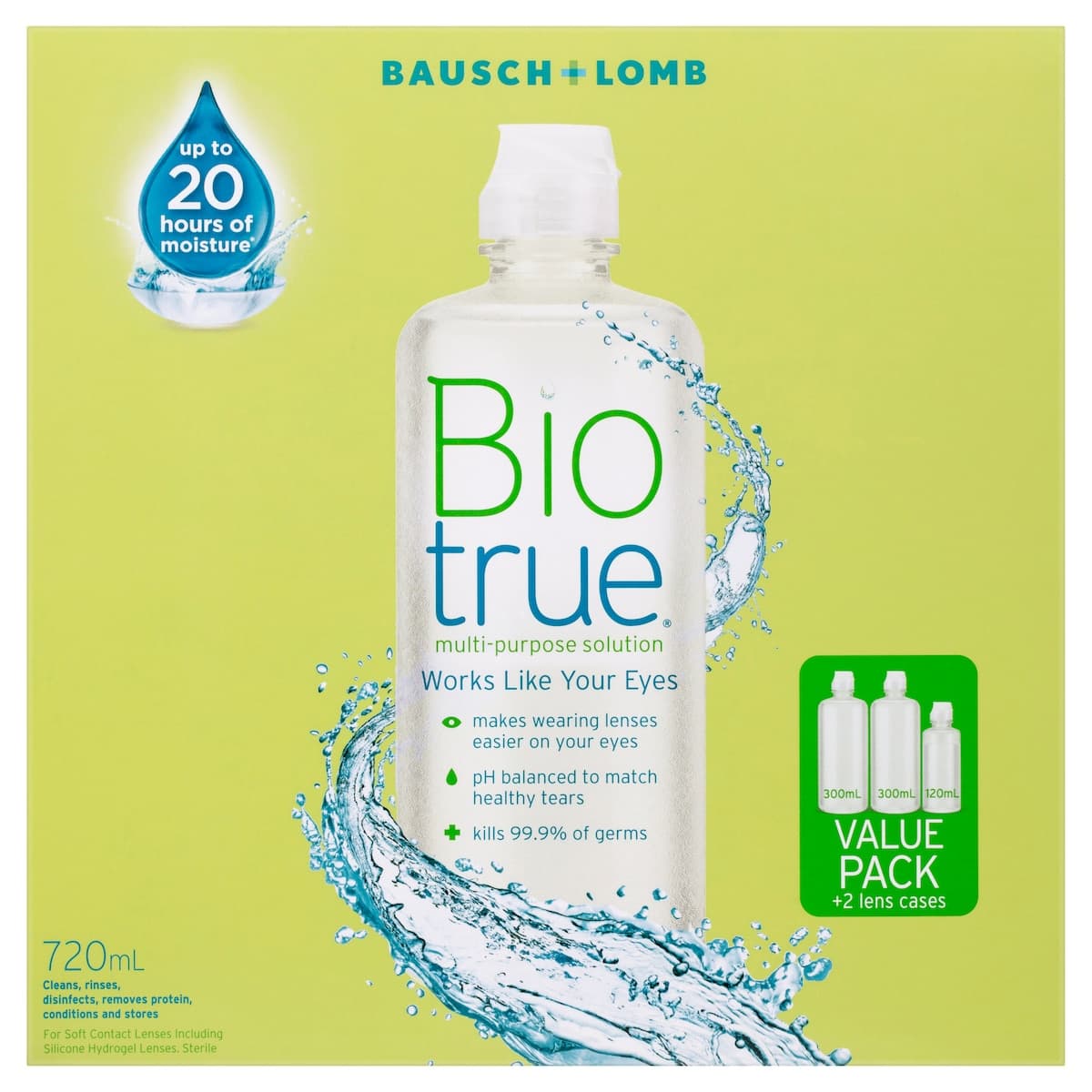 Thumbnail Bausch & Lomb Biotrue Multi-Purpose Solution 300ml + 120ml