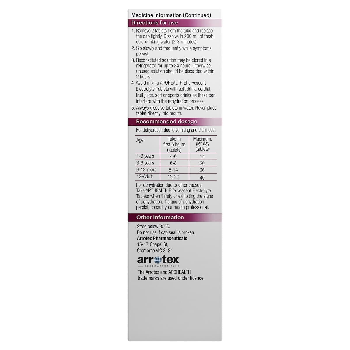 Thumbnail APOHEALTH Effervescent Electrolyte Tablets Apple-Blackcurrant 20 Tablets