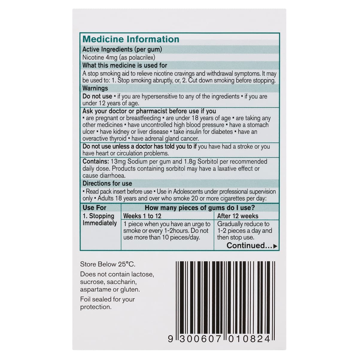 Thumbnail Nicorette Quit Smoking Nicotine Gum 4mg Classic 75 Pack