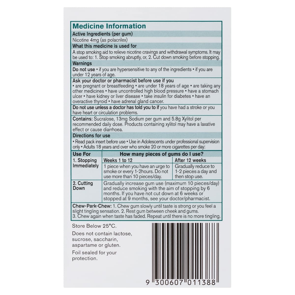 Thumbnail Nicorette Quit Smoking Nicotine Gum 4mg Fresh Fruit 75 Pack