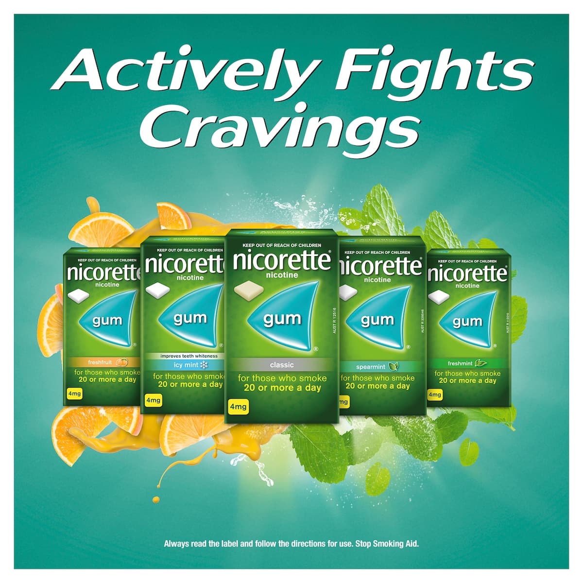 Thumbnail Nicorette Quit Smoking Nicotine Gum 4mg Fresh Fruit 75 Pack