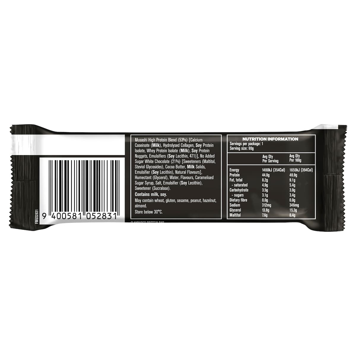 Thumbnail Musashi High Protein Bars White Choc Caramel 12 x 90g
