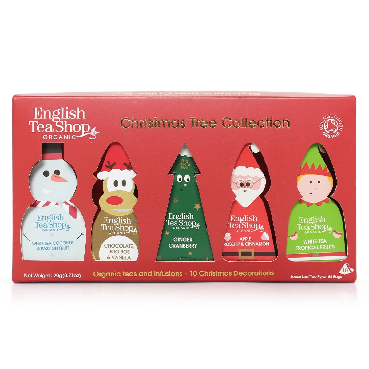 English Tea Shop Christmas Tree Pyramid Tea Bag Collection 10 Pack