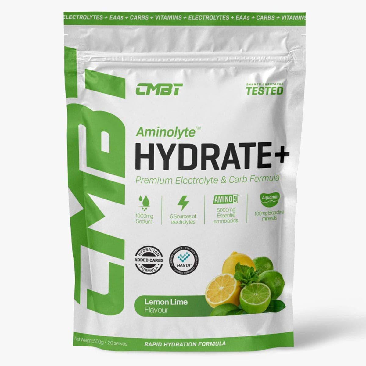 CMBT Aminolyte Hydrate + Carbs Powder Lemon Lime 500g