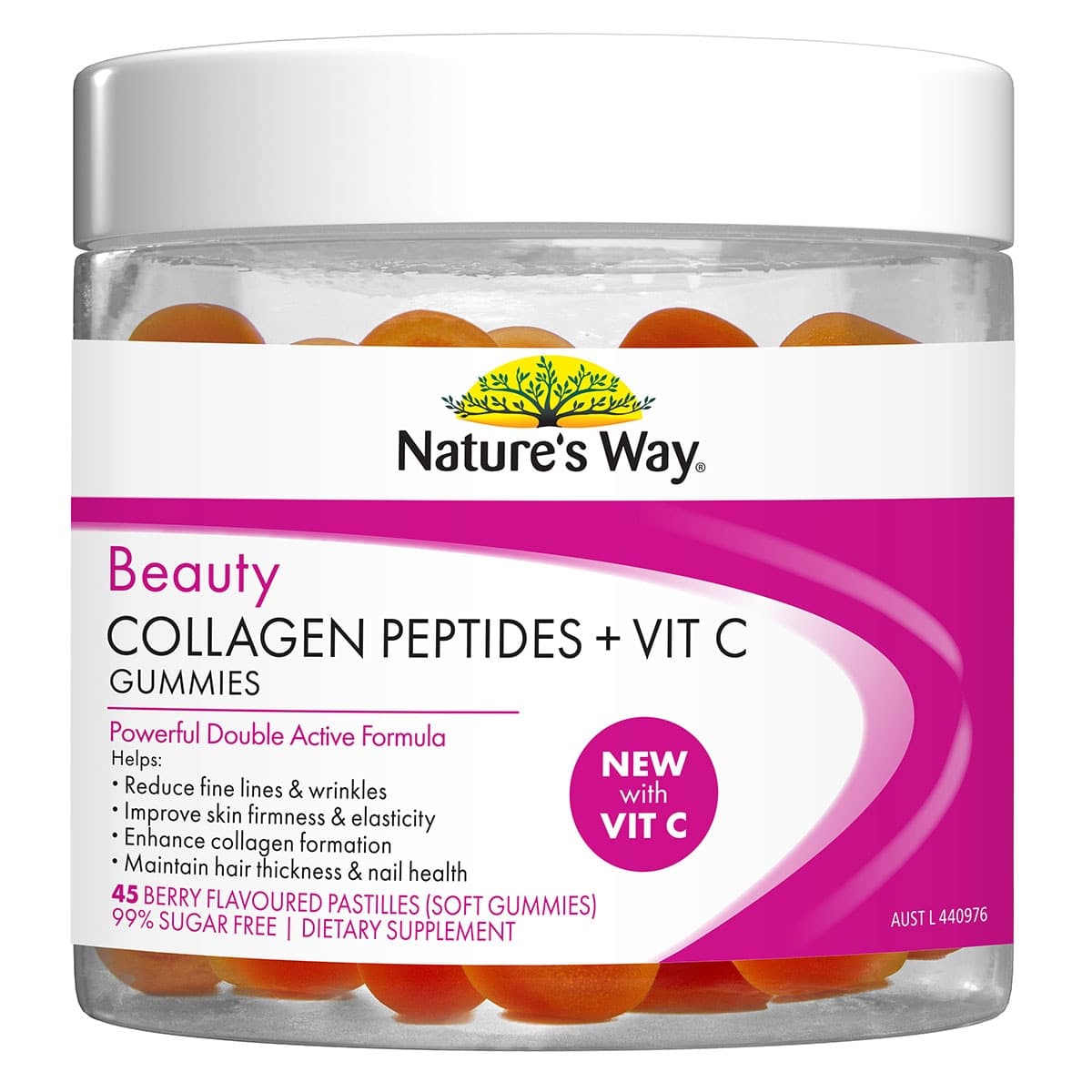 Natures Way Beauty Collagen + Vit C Gummies 45 Pack
