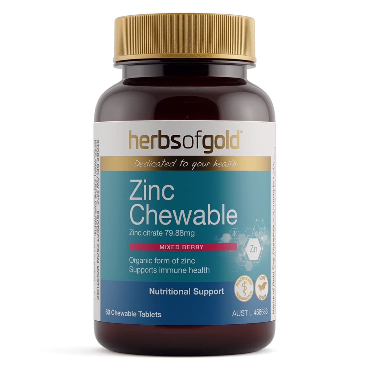 Herbs of Gold Zinc Chewable 60 Tablets