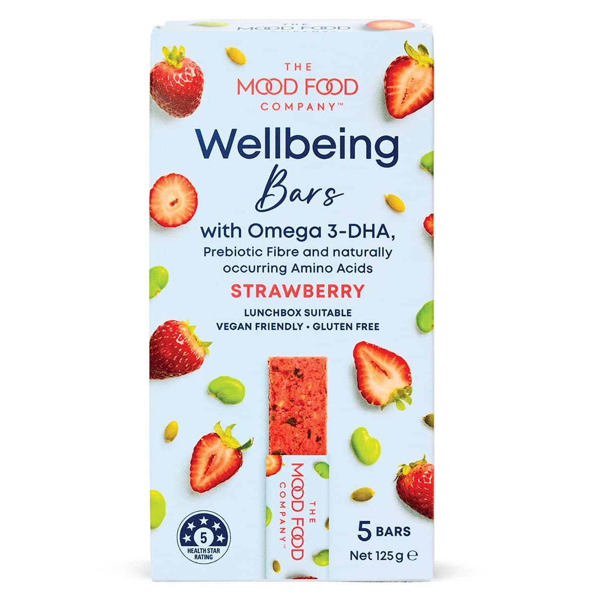 The Mood Food Company Wellbeing Bars Strawberry - 5 Pack