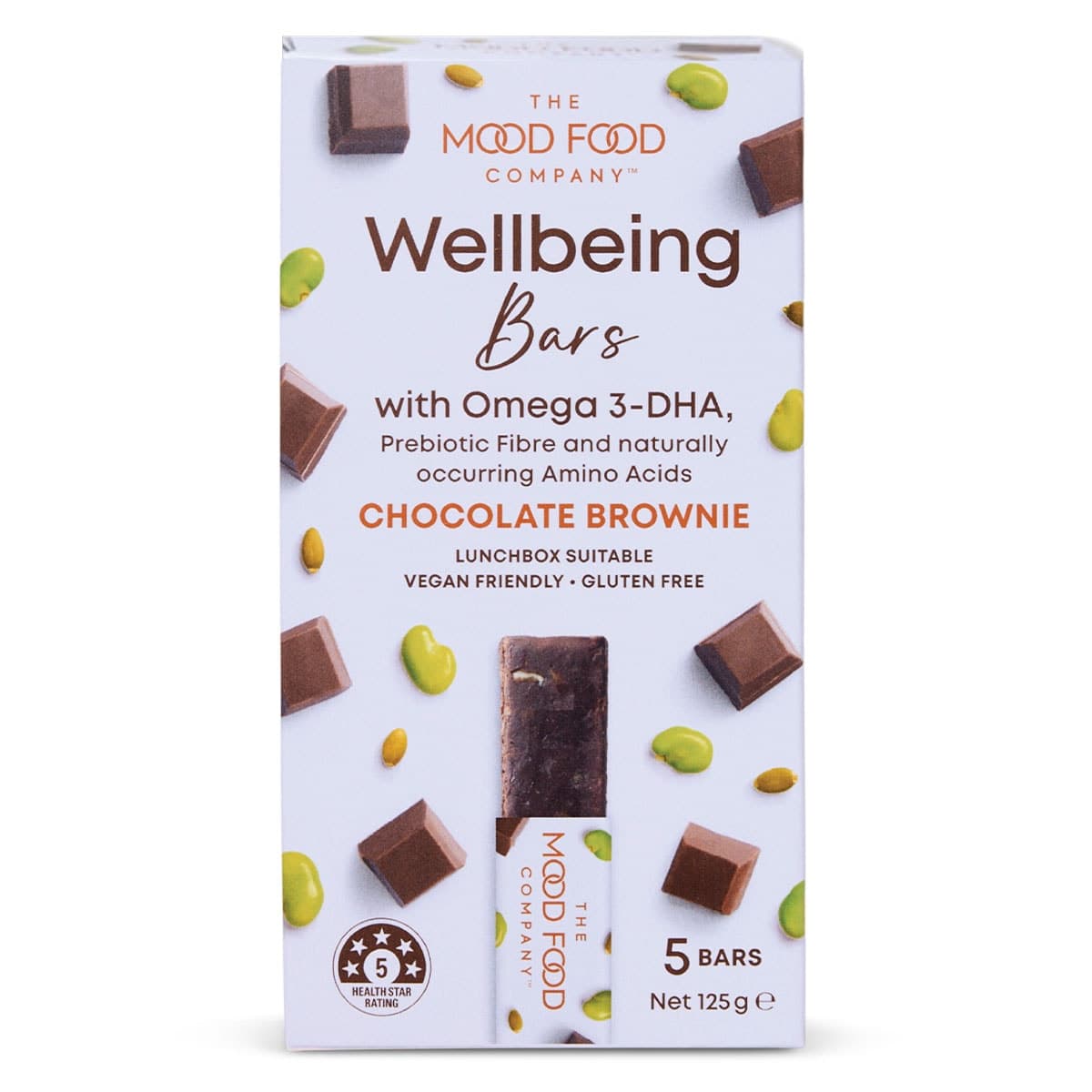 The Mood Food Company Wellbeing Bars Chocolate Brownie - 5 Pack