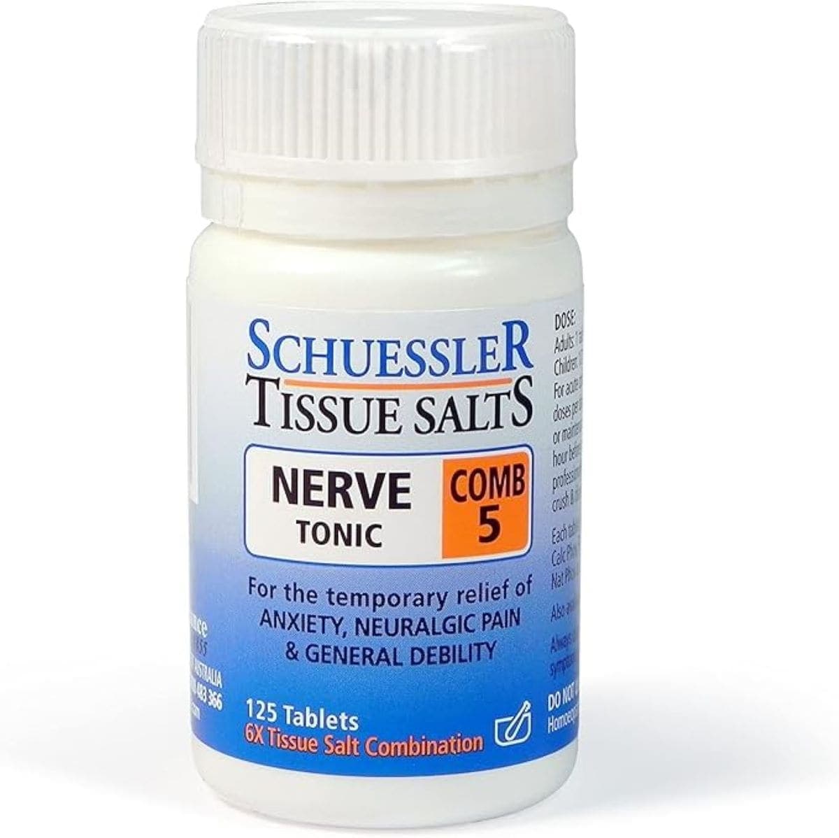 Schuessler Tissue Salts Comb 5 Nerve Tonic 125 Tablets