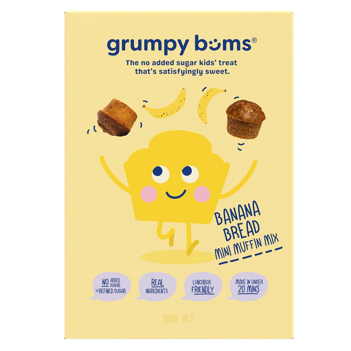 Grumpy Bums Banana Bread Mini Muffin Mix 189g