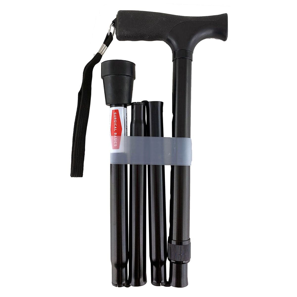 3P Surgical Basics Adjustable Folding Walking Stick Black 83-95 cm