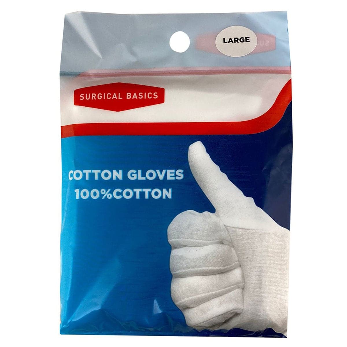 3P Surgical Basics Cotton Gloves Large 1 Pair