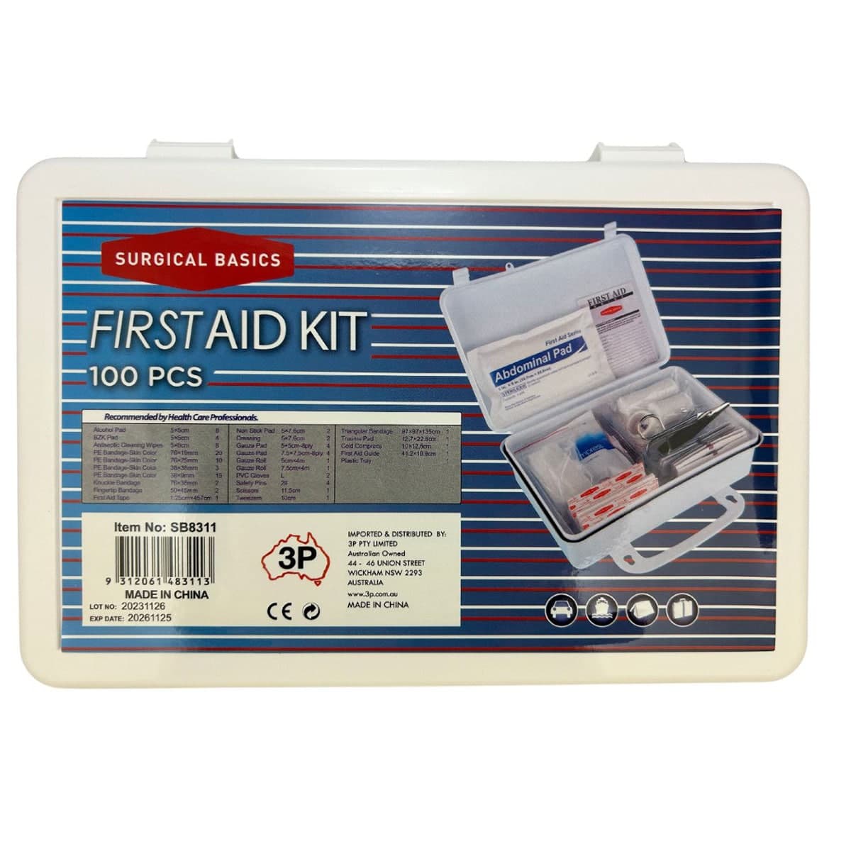 3P Surgical Basics First Aid Kit 100 Pieces
