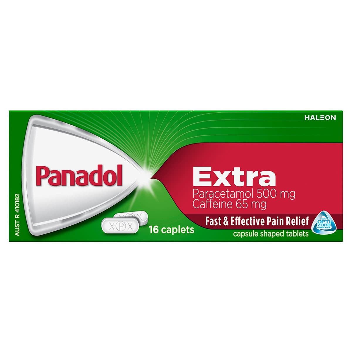 Panadol Extra 500mg Paracetamol + 65mg Caffeine Caplets 16 Pack
