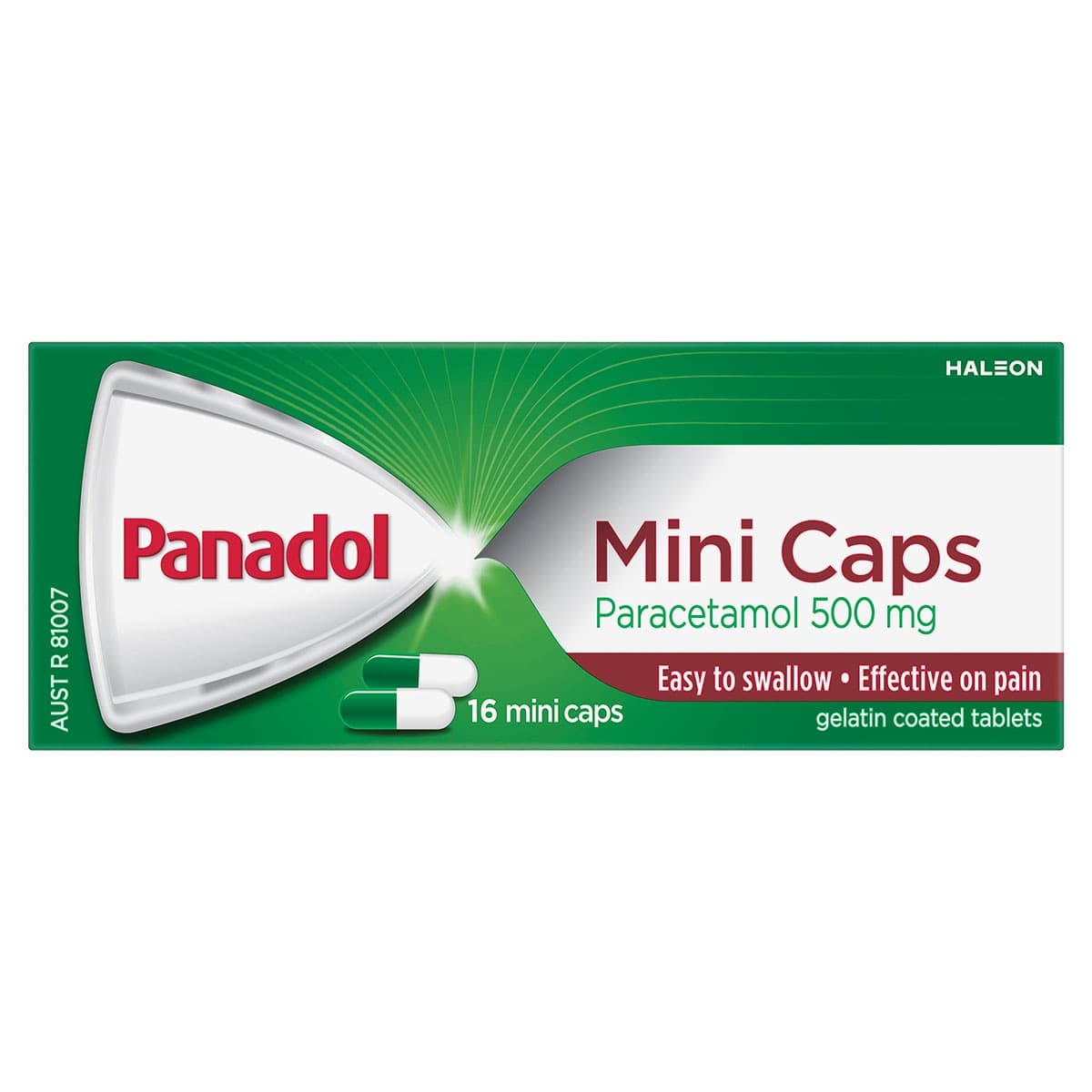 Panadol Mini Caps 500mg Paracetamol 16 Pack