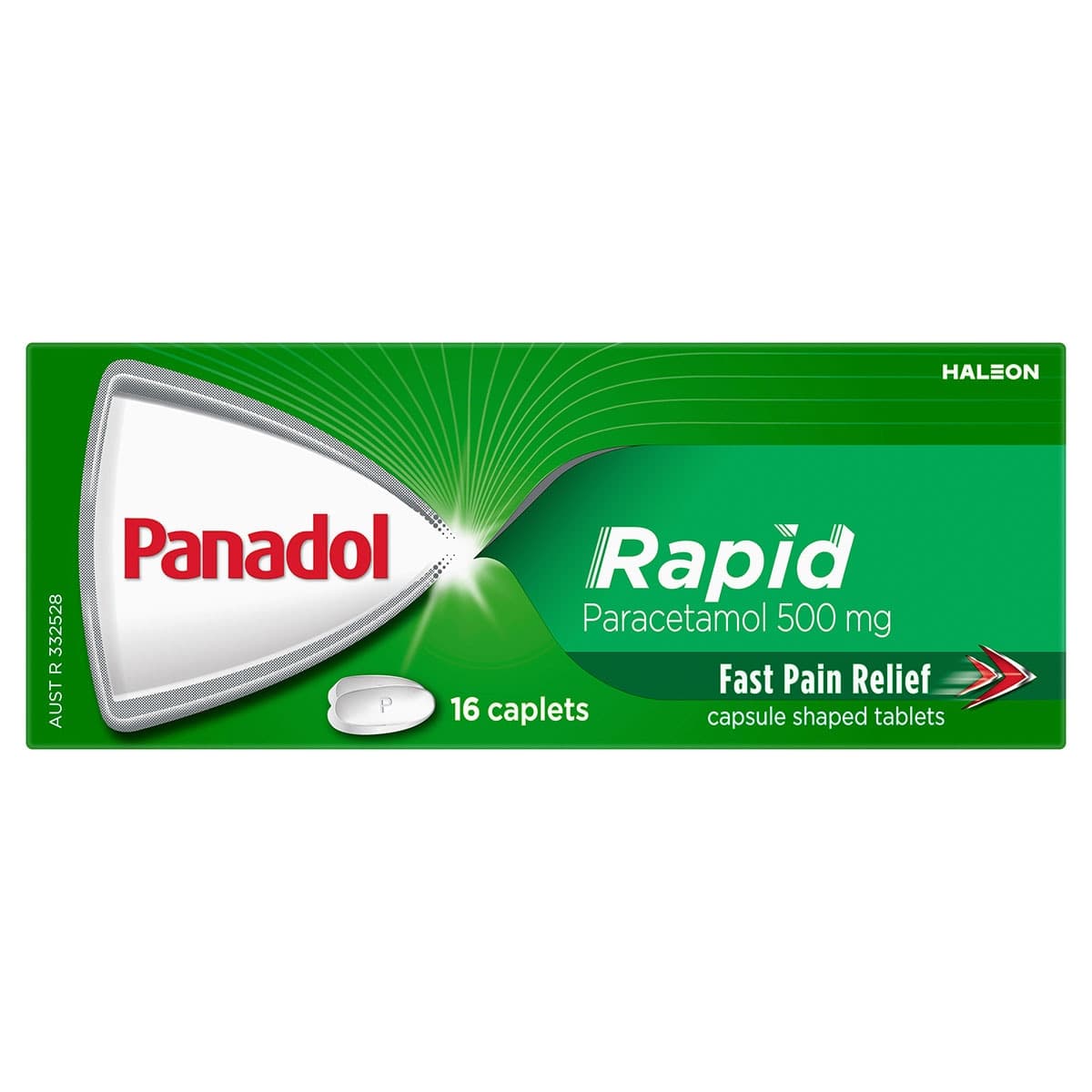 Panadol Rapid 500mg Paracetamol Pain Relief Caplets 16 Pack