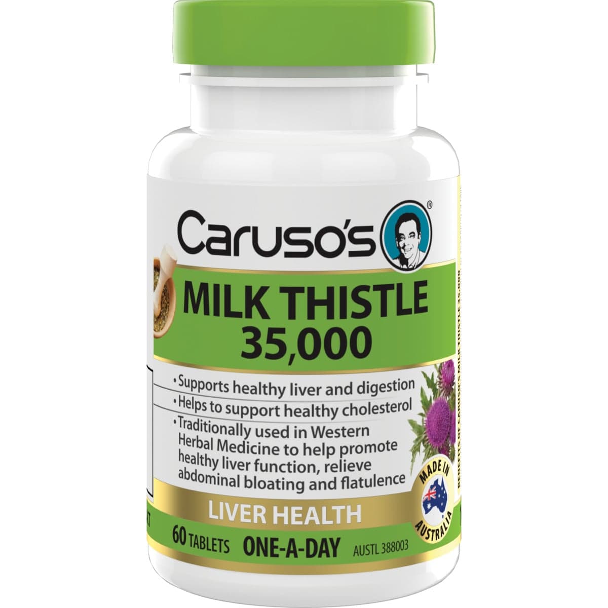 Carusos Milk Thistle 35000mg 60 Tablets