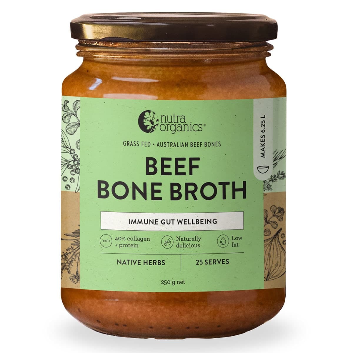 Nutra Naturals Beef Bone Broth Concentrate - Native Herbs 250g