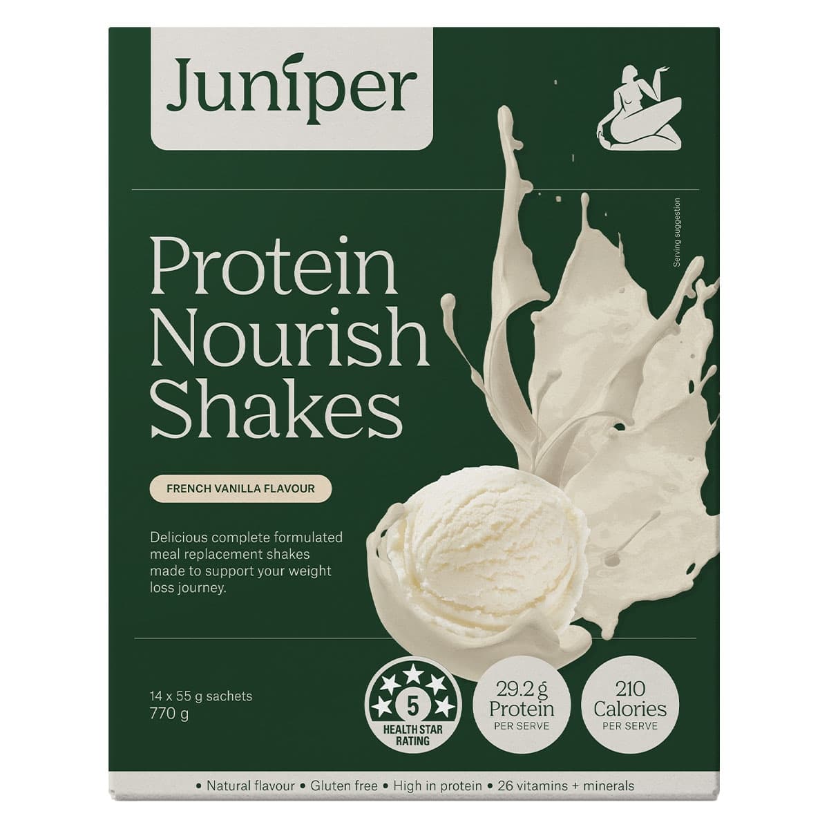 Juniper Protein Nourish Shake French Vanilla 14 x 55g sachets