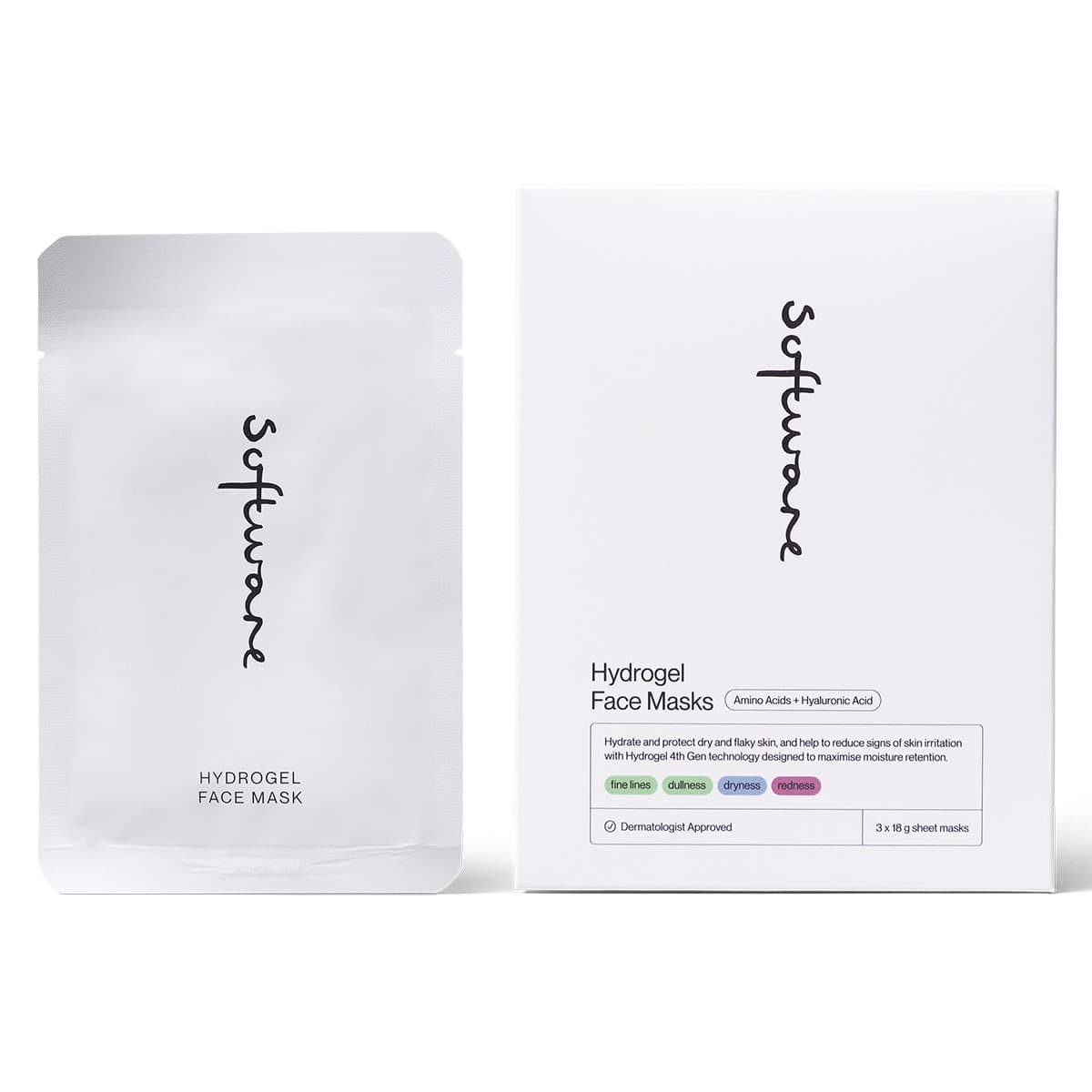 Software Hydrogel Face Sheet Mask 3 Pack