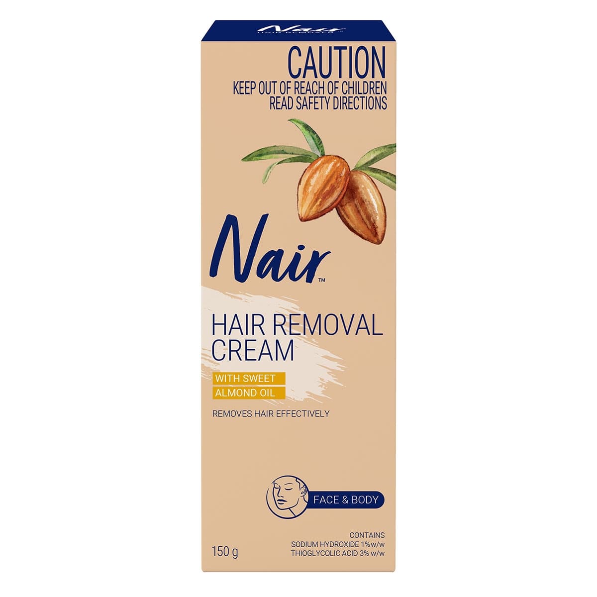Nair Sensitive Hair Removal Cream for Face & Body 150g