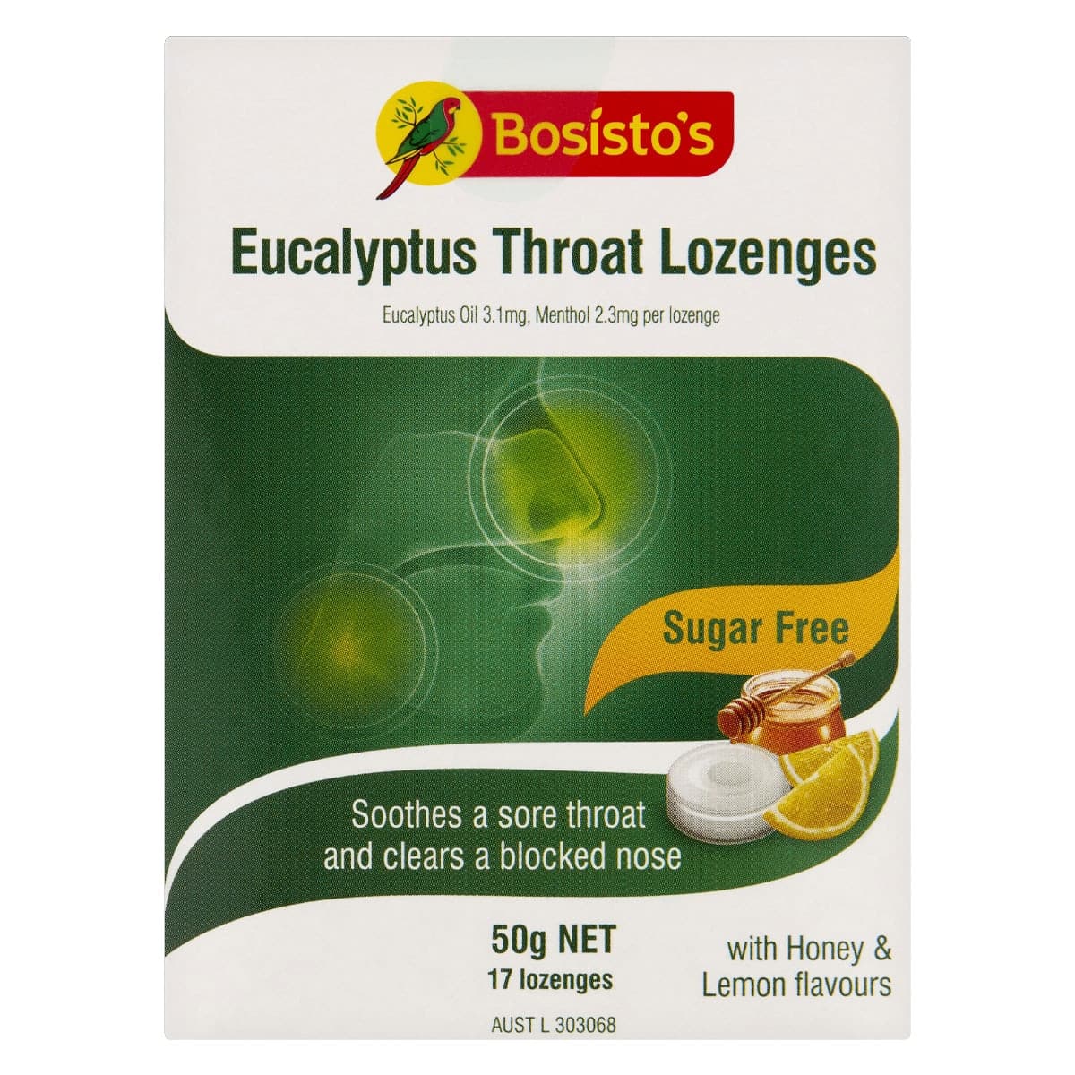 Bosisto's Eucalyptus Throat Lozenges Sugar Free 50g