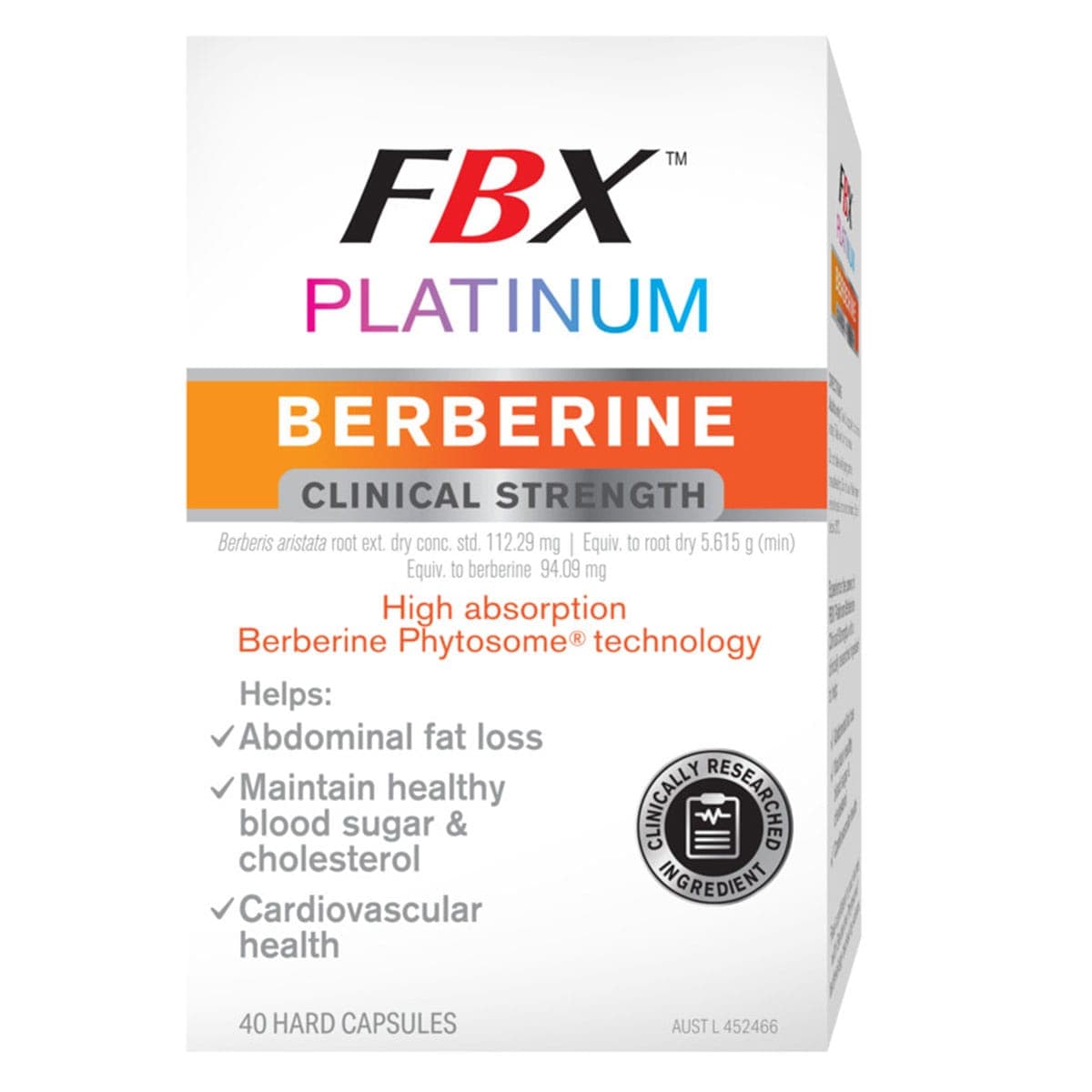 Naturopathica FBX Platinum Berberine Clinical Strength 40 Capsules