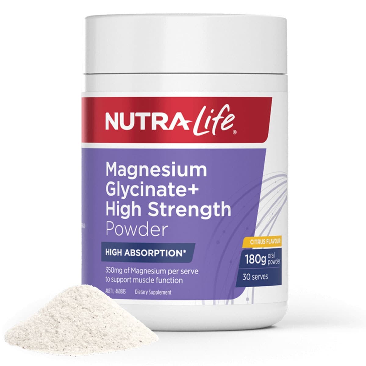 Nutra-Life Magnesium Glycinate+ High Strength Powder Citrus 180g
