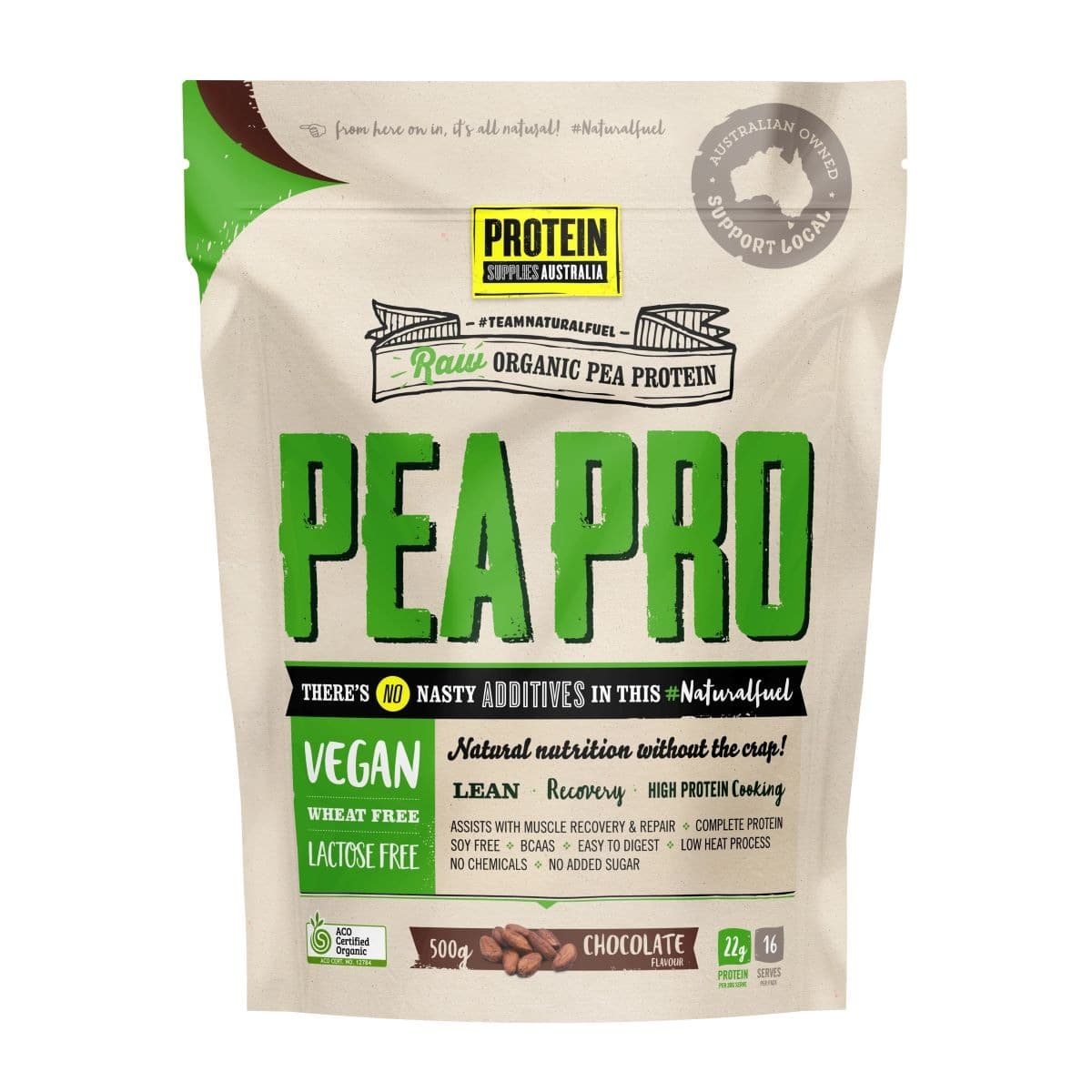 Protein Supplies Australia PeaPro Vegan Pea Protein Chocolate 500g