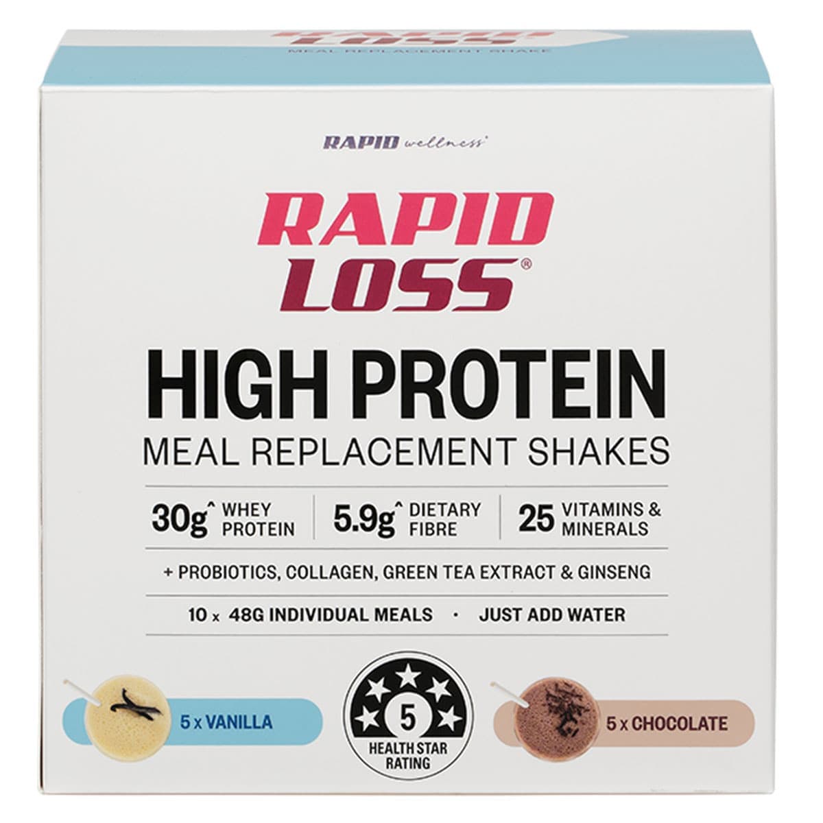 Rapid Loss High Protein Meal Replacements Shake Mixed Pack 10 x 48g