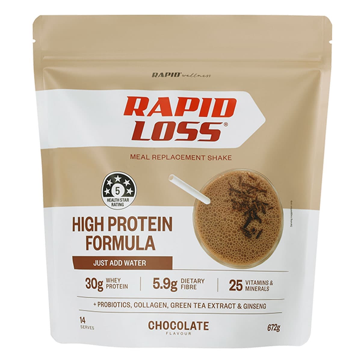 Rapid Loss High Protein Meal Replacement Shake Chocolate 672g