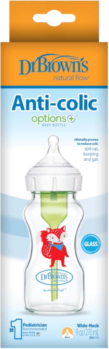 Dr Brown's Options+ Glass Wide Neck Baby Bottle 270ml