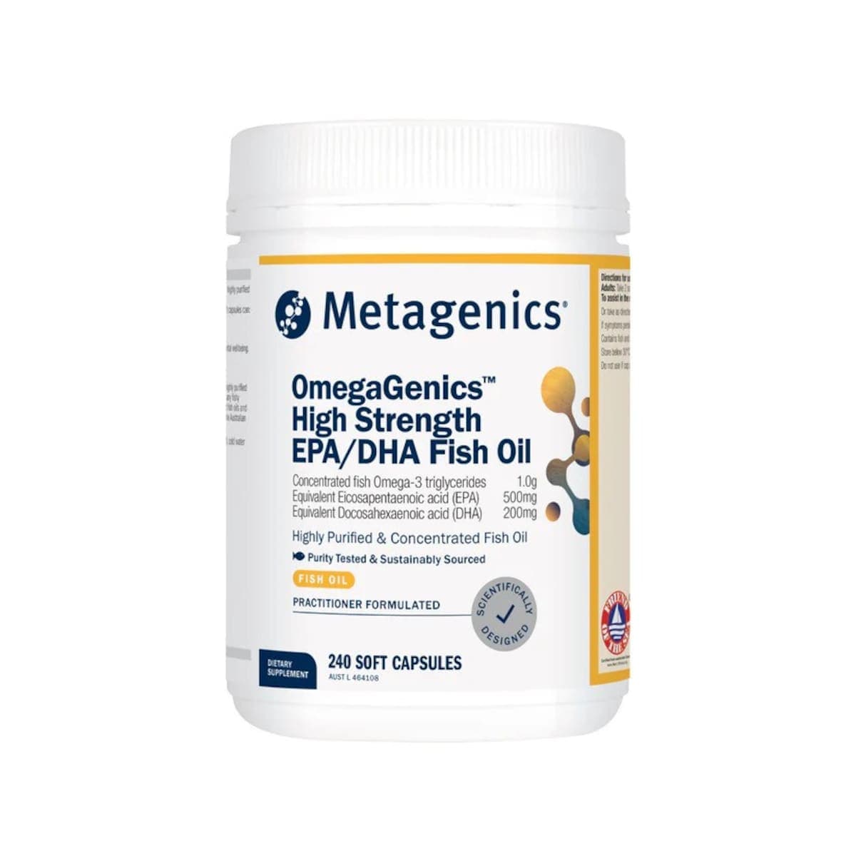 Metagenics OmegaGenics High Strength EPA/DHA Fish Oil 240 Capsules