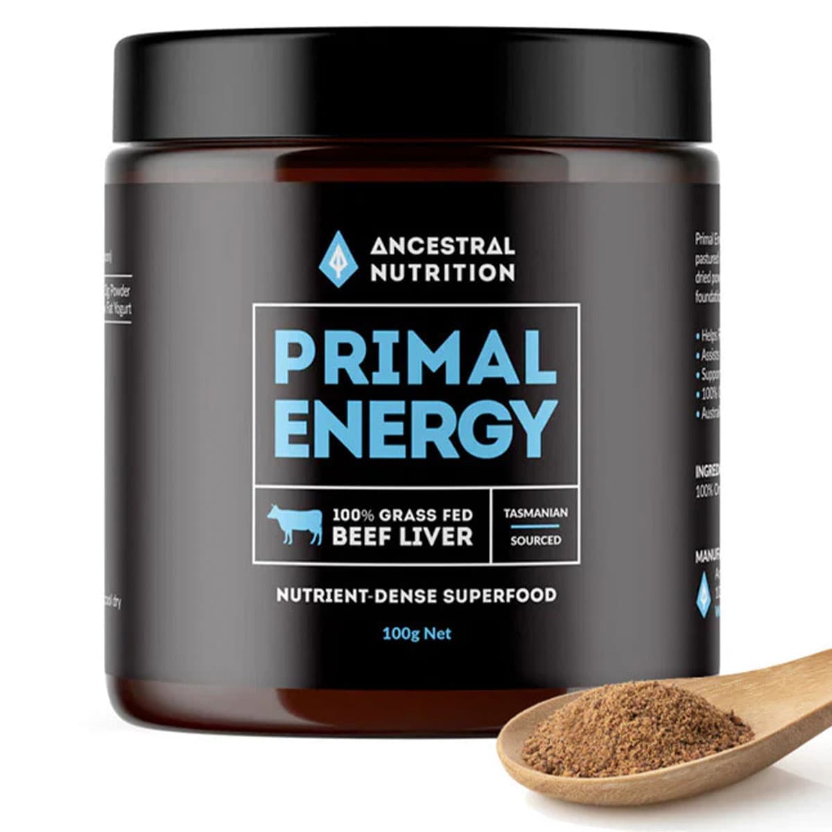 Ancestral Nutrition Primal Energy Grass Fed Beef Liver Powder 100g