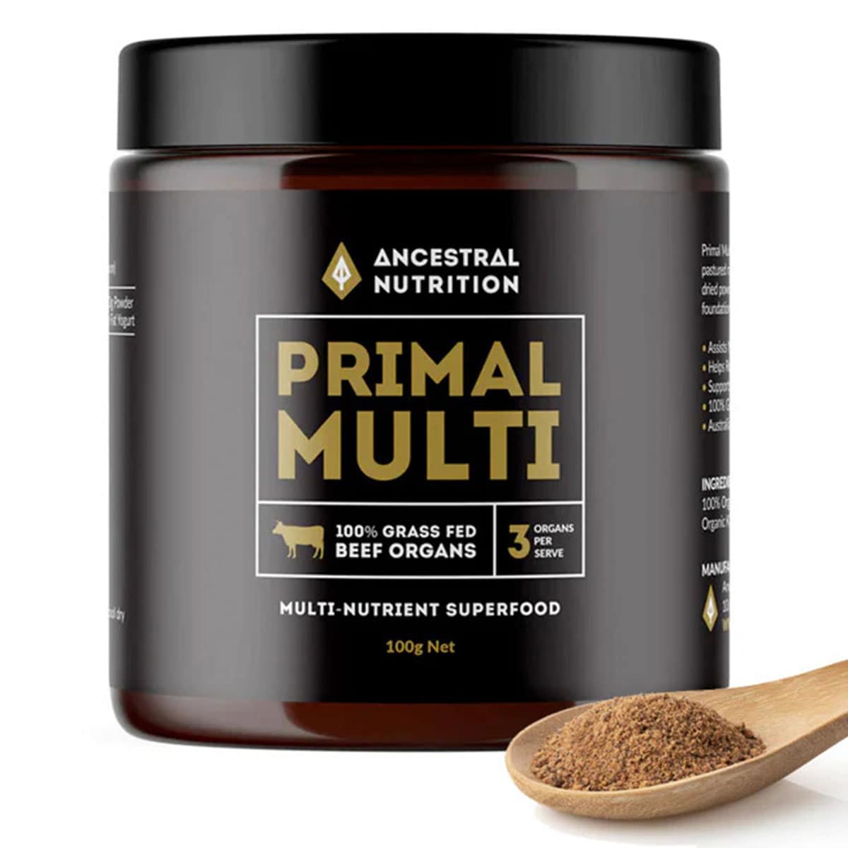 Ancestral Nutrition Primal Multi Grass Fed Beef Organs Powder 100g