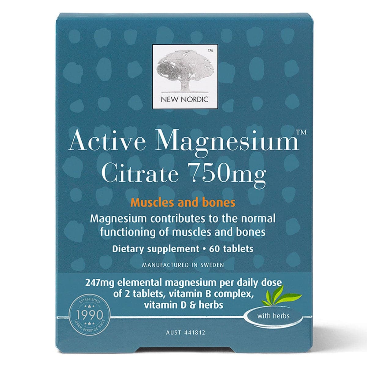 New Nordic Active Magnesium Citrate 750mg 60 Tablets