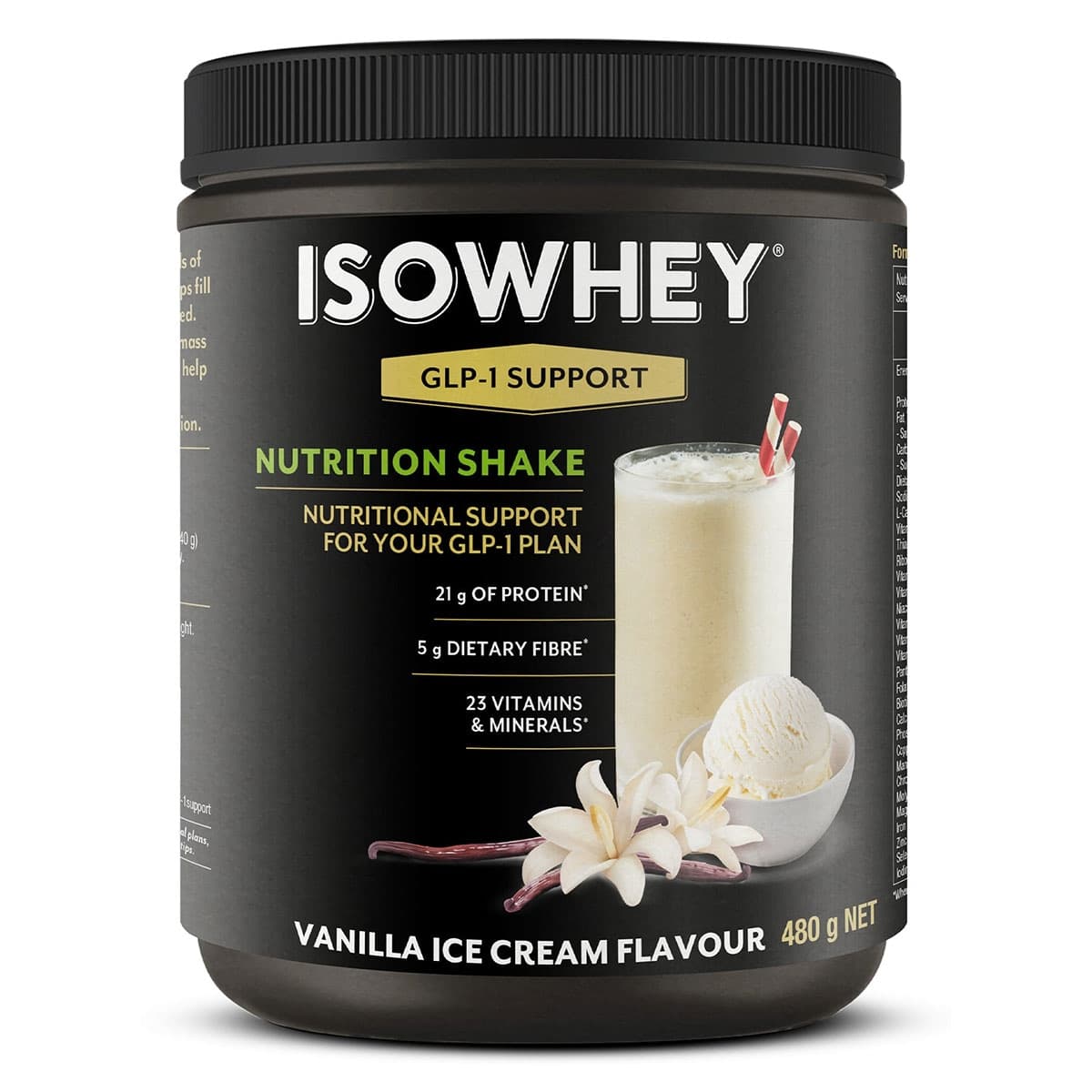 Isowhey GLP-1 Support Nutrition Shake Vanilla Ice Cream 480g