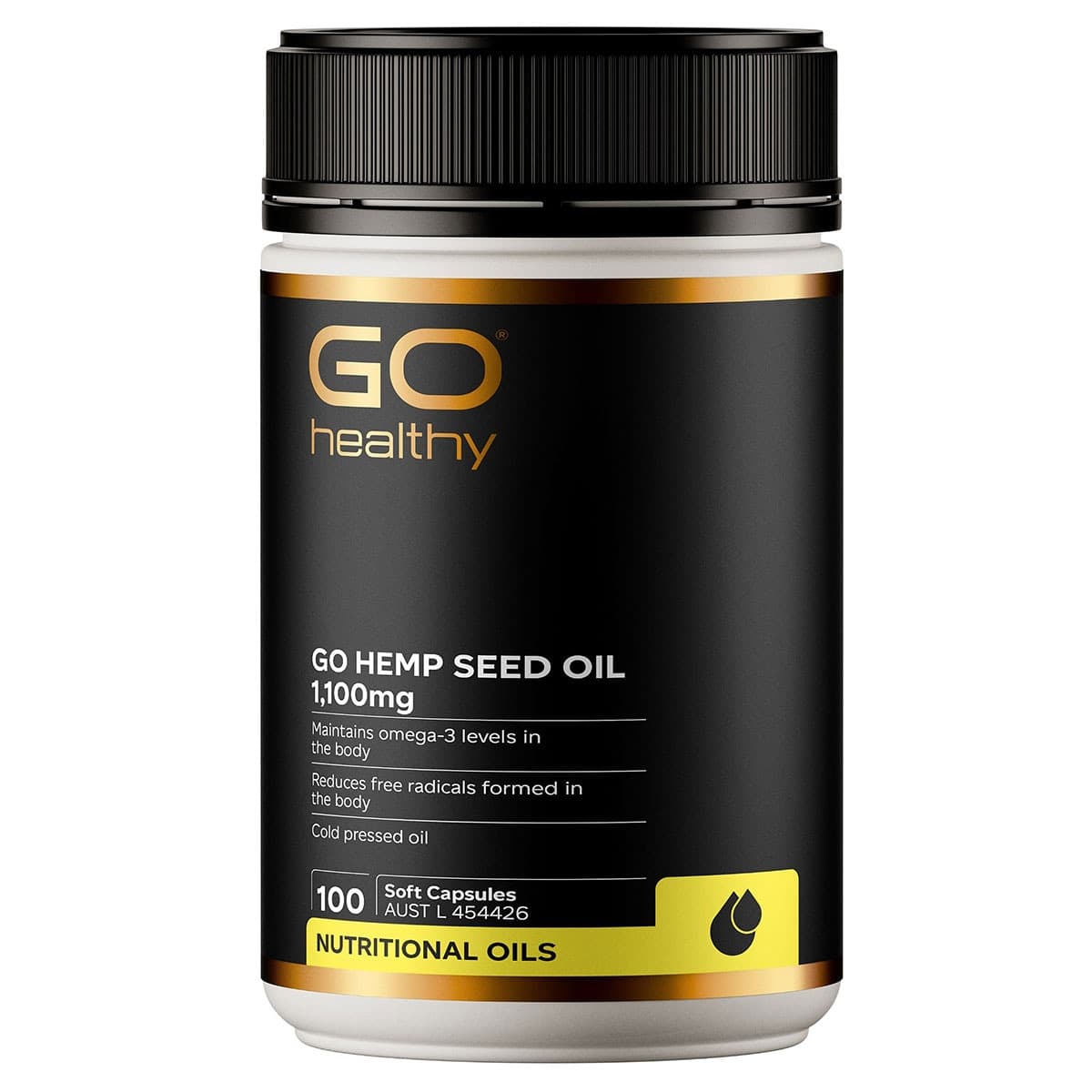 GO Healthy Hemp Seed Oil 1100mg - 100 Capsules