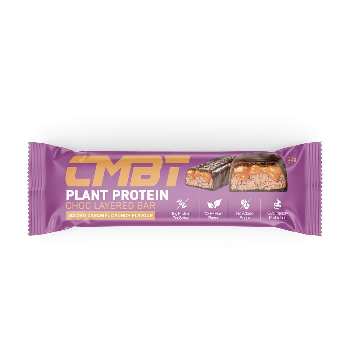 CMBT Layered Plant Protein Bar - Salted Caramel Crunch 12 x 50g