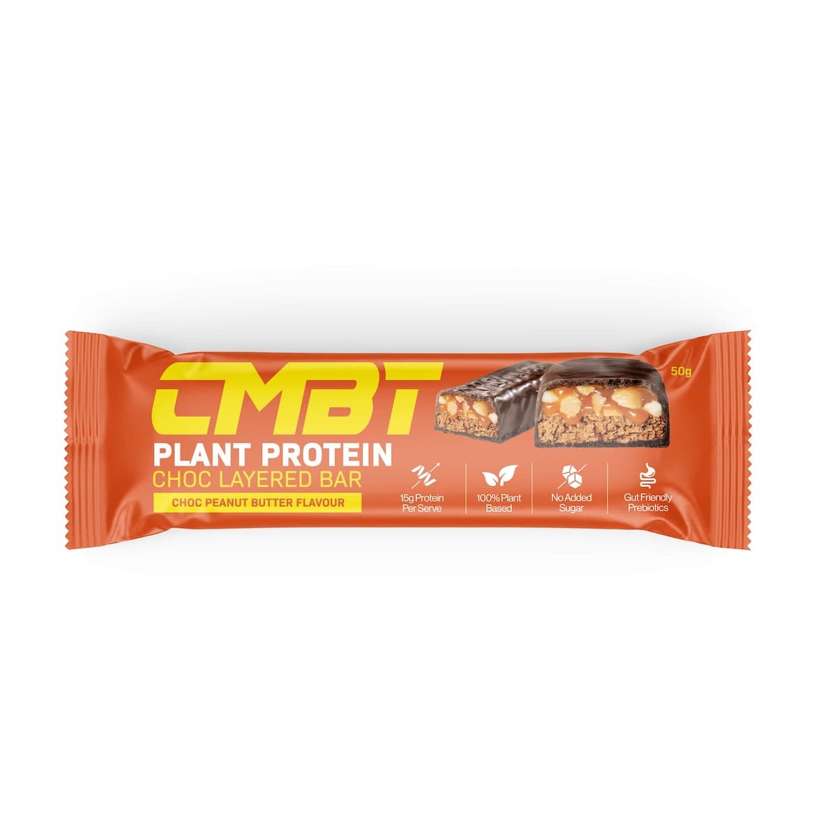 CMBT Layered Plant Protein Bar - Choc Peanut butter 12 x 50g
