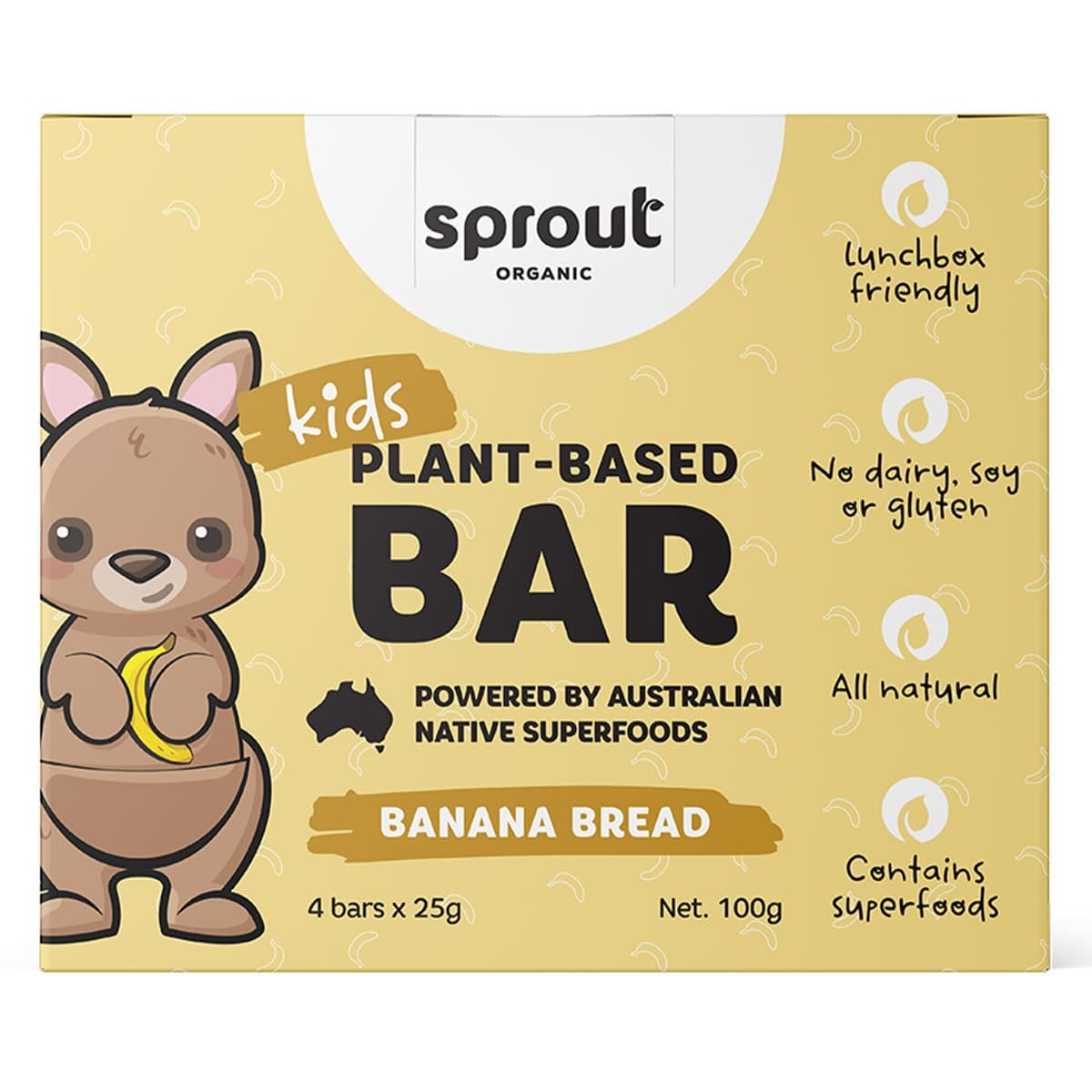 Sprout Organic Kids Plant Based Banana Bread Bars 4 Pack