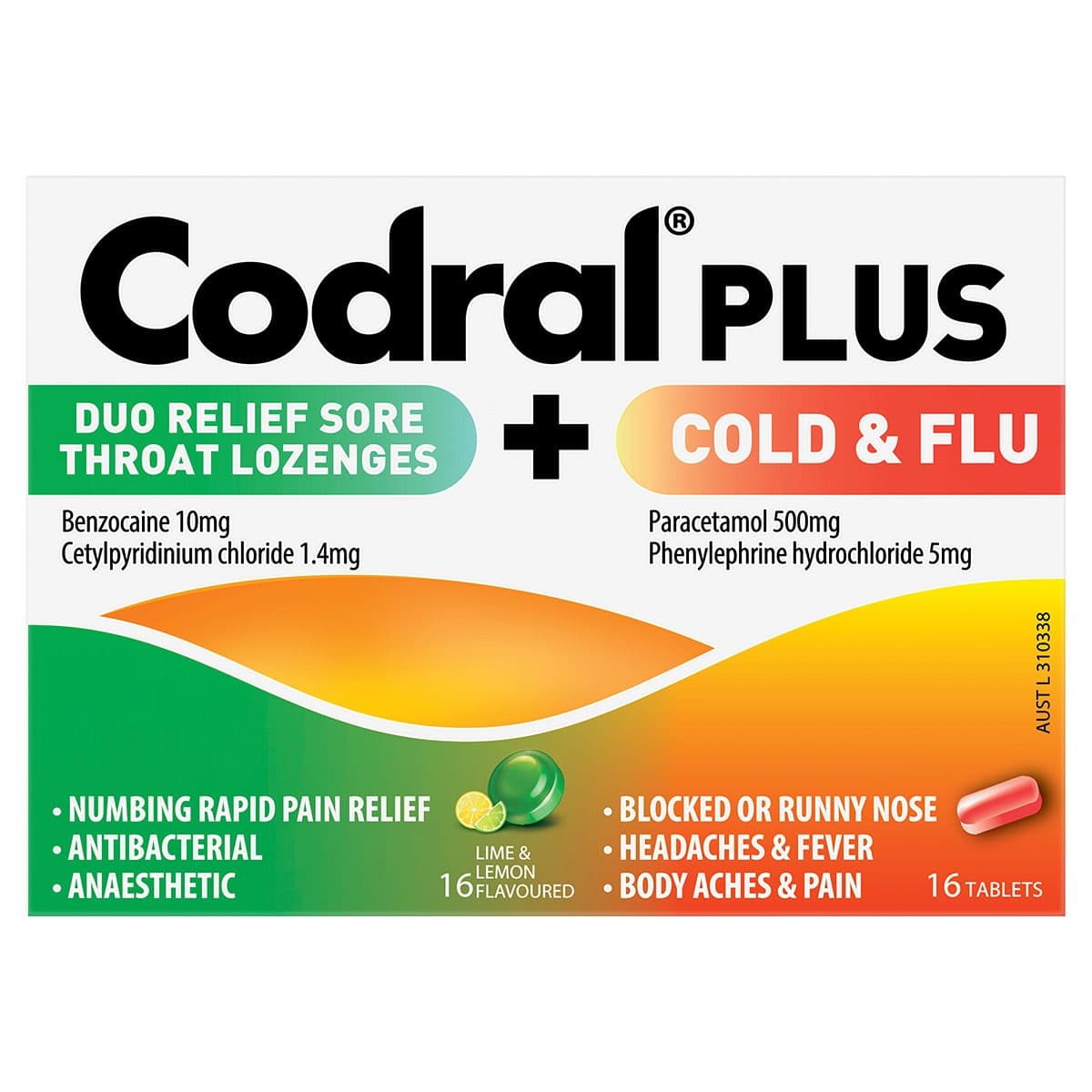 Codral Plus Cold & Flu + Sore Throat Lozenges Combo Kit 32 Pack