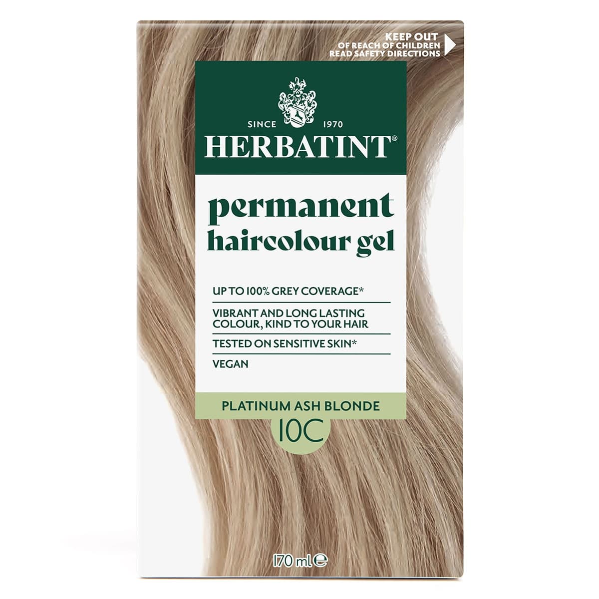 Herbatint Hair Colour Gel 10C Platinum Ash Blonde 170ml