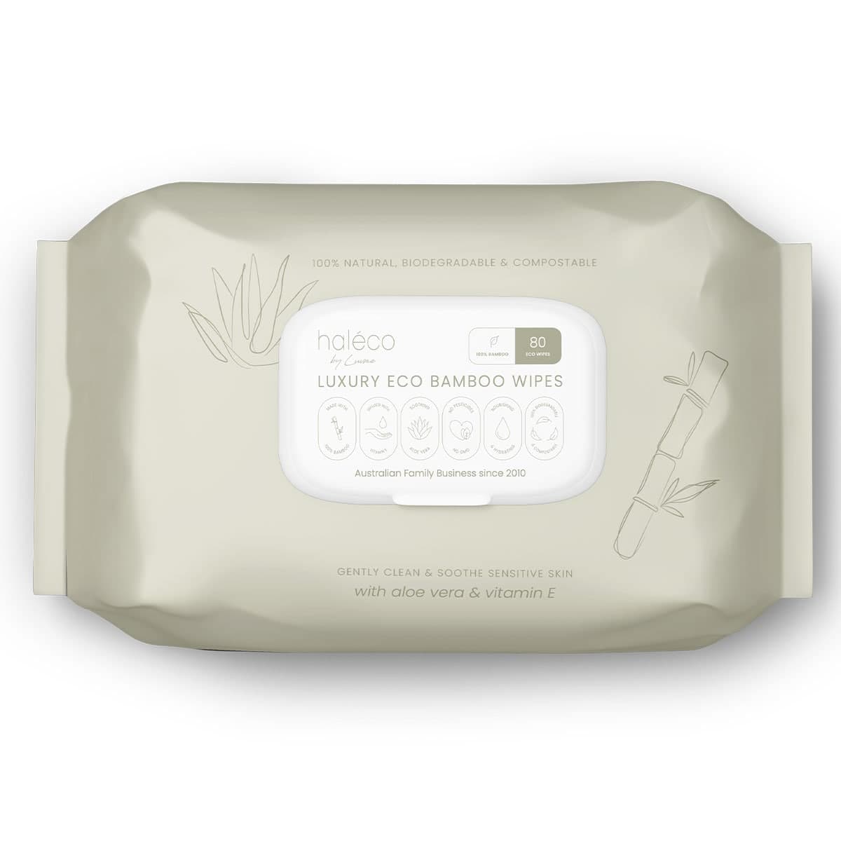 Eco Bamboo Bamboo Wipes 80 Pack