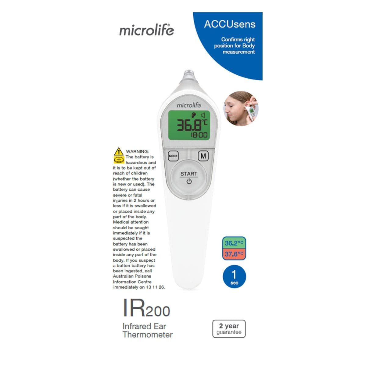 Microlife IR 200 Infrared Ear Thermometer