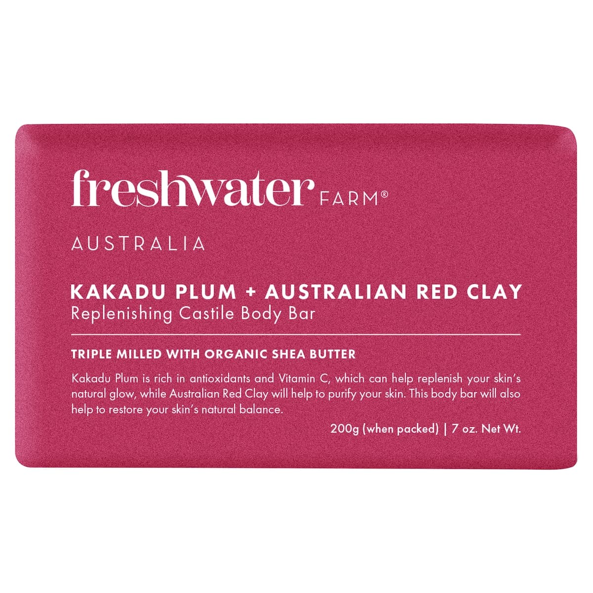 Freshwater Farm Kakadu Plum + Australian Red Clay Body Bar 200g
