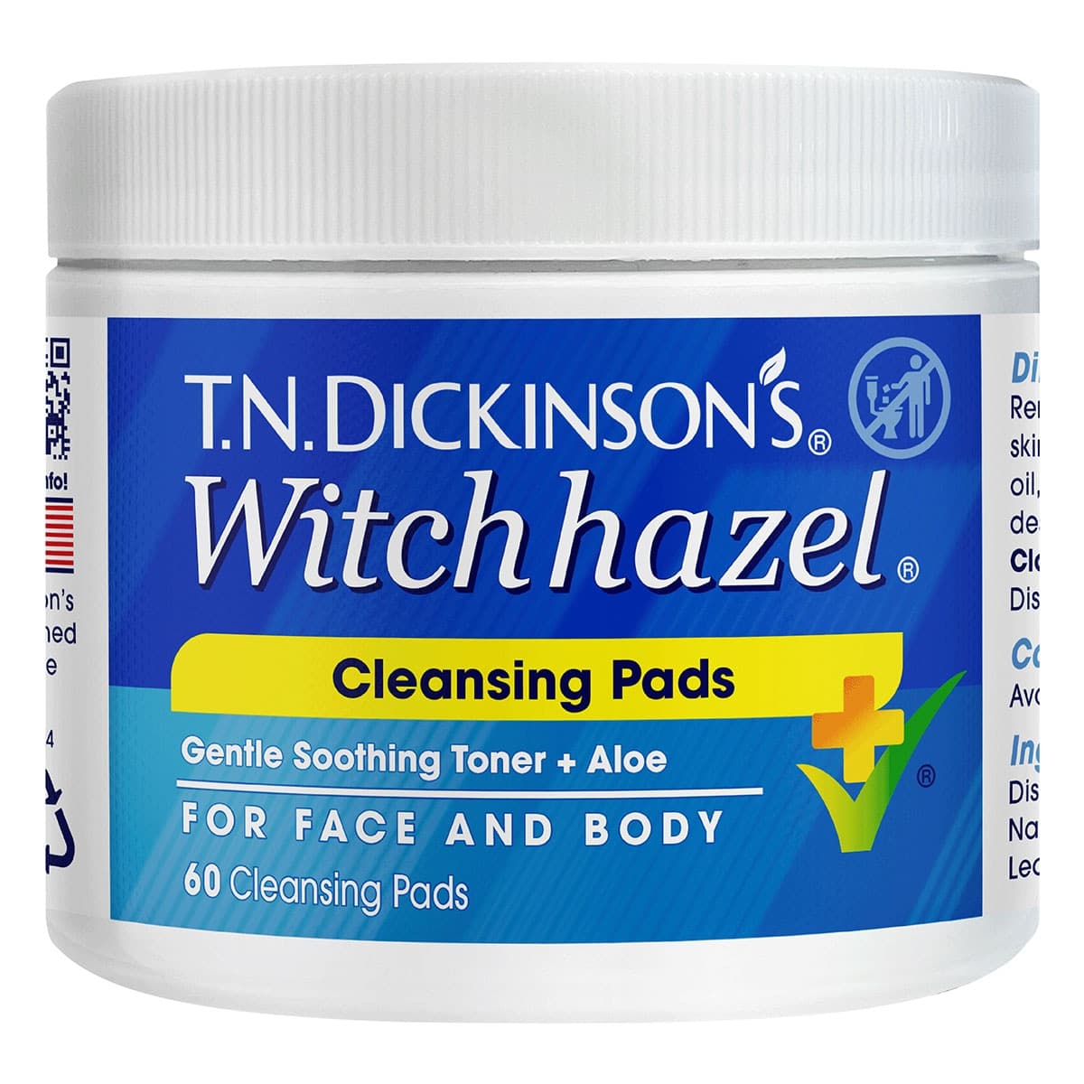 TN Dickinsons Witch Hazel 60 Face Wipes