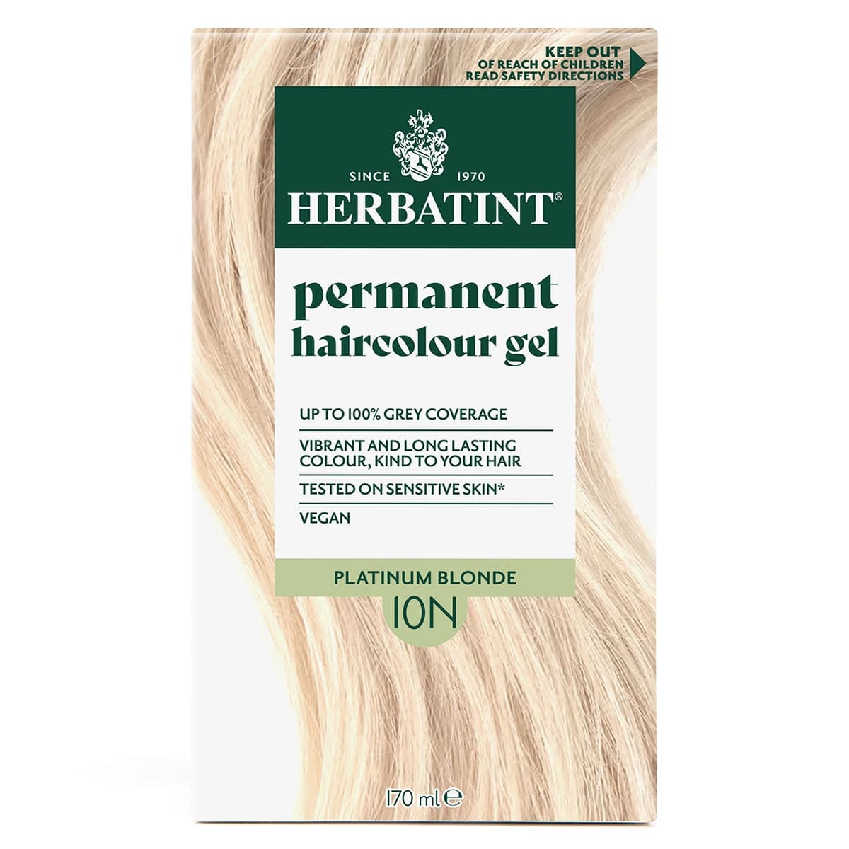 Herbatint Permanent Hair Colour Gel 10N Platinum Blonde 170ml