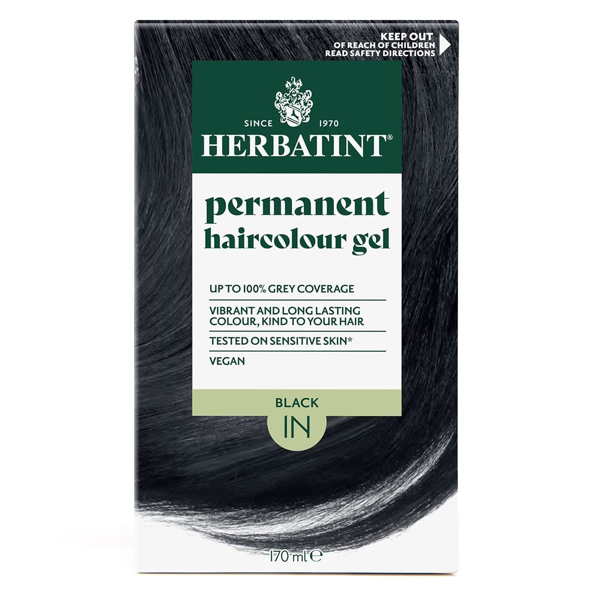 Herbatint Permanent Hair Colour Gel 1N Black 170ml